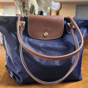 Longchamp Top Handle Bag • Blue Navy Nylon